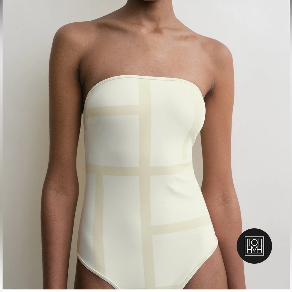 Toteme one-piece Monogram strapless swimsuit NWT - Picture 2 of 9